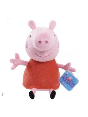 Peppa Pig plush toy 2022 NEW Just Play Hasbro 6" red dress Ages 2+
